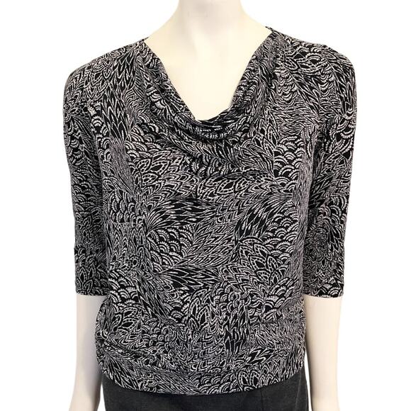 CHICO'S Easywear Wrinkle Resistant 3/4 Sleeve Cowl Neck Blouse SZ S - Picture 2 of 10